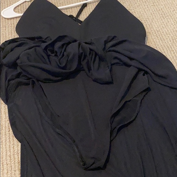 Black mesh maxi dress with slits on the sides - Picture 4 of 7